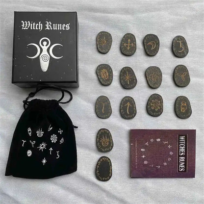 Wood Runes Stone Set Divination Runestones - Pedlar's Attic