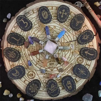 Wood Runes Stone Set Divination Runestones - Pedlar's Attic