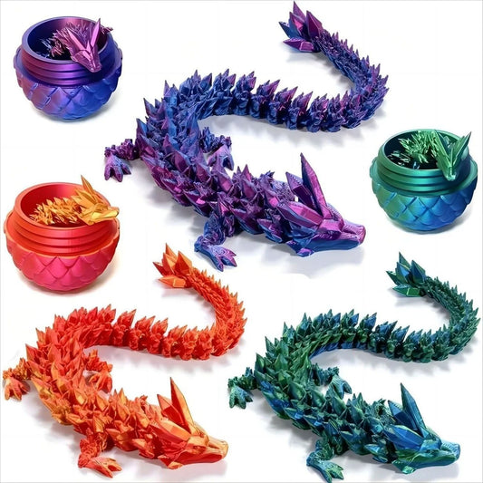 3D Printed Dragon Egg With Dragon Full Articulated Dragon Modle,Three-Dimensional Joint Movable Desktop Ornament Home Decor Toys