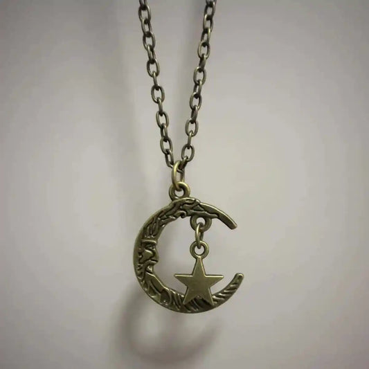 Vintage Moon Fairy Pendant Necklace - Pedlar's Attic