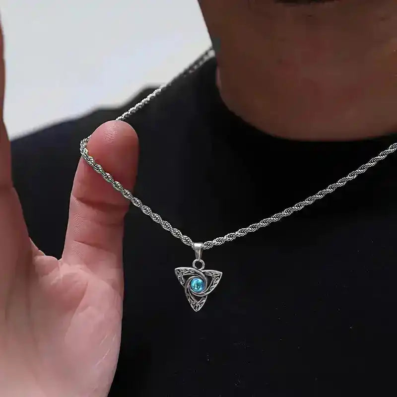 Celtic Knot Moonstone Pendant Necklace
