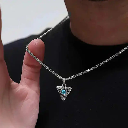 Celtic Knot Moonstone Pendant Necklace