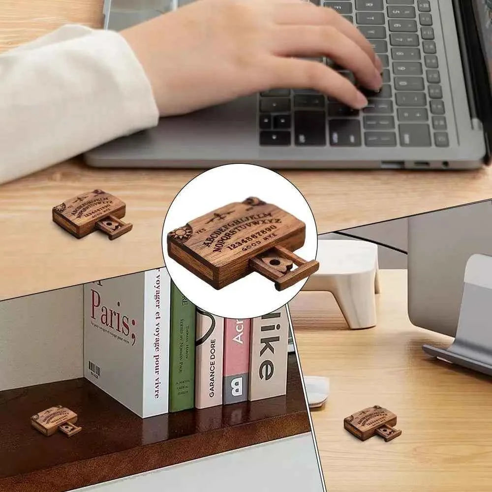 Mini Ouija Board With Drawer Handmade Retro Ouija Board Wooden Talking Spirit Board Emotional Love Drawer Divination Tools