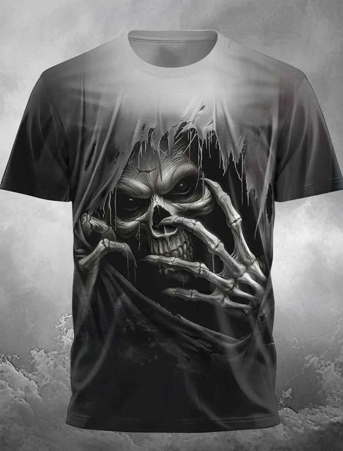Fire Reaper Designer Gothic Men's 3D Print T shirt