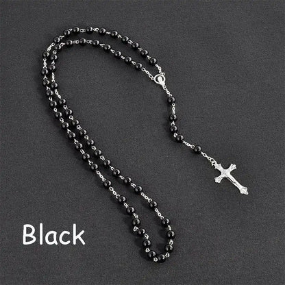 The Sacred Thread — Vintage Rosary Bead Cross Necklace