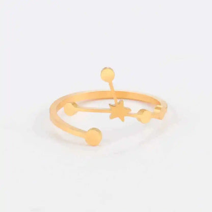 COOLTIME Zodiac Constellation Ring - Adjustable Stainless Steel Jewelry for Your Sign - Ideal Gift for Astrology Lovers - Pedlar's Attic