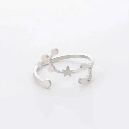 COOLTIME Zodiac Constellation Ring - Adjustable Stainless Steel Jewelry for Your Sign - Ideal Gift for Astrology Lovers - Pedlar's Attic
