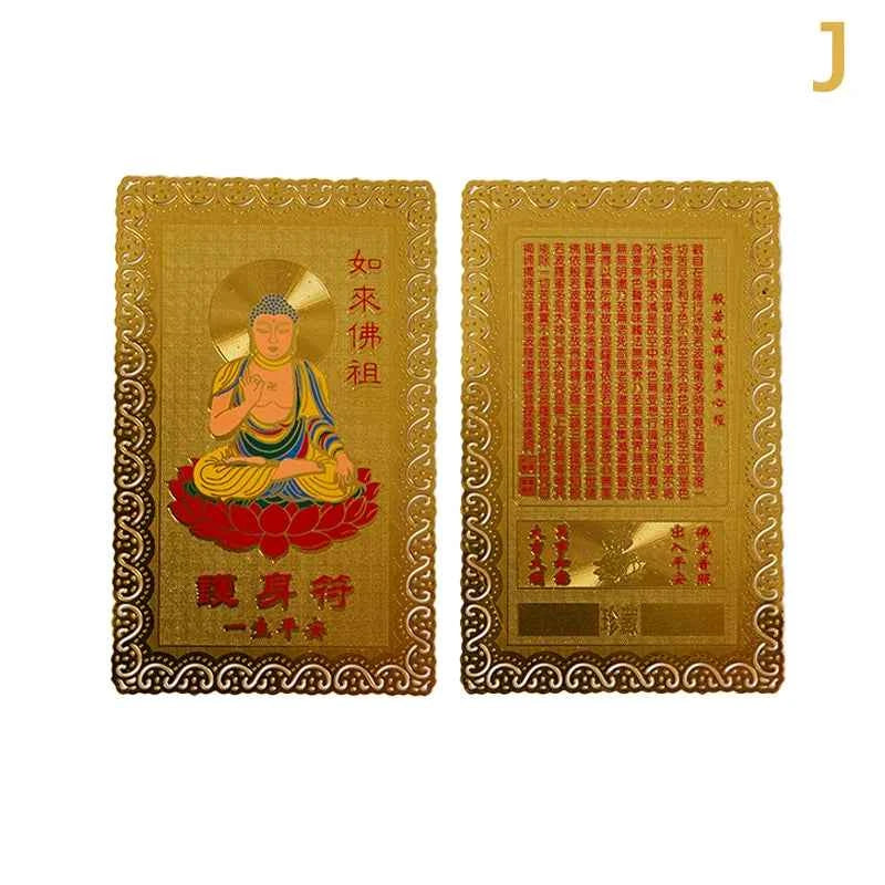 Collection Tibetan Buddhism Exquisite Copper Card Amulet Thangka Fortune Card Buddha Safe And Good Luck Card Gift