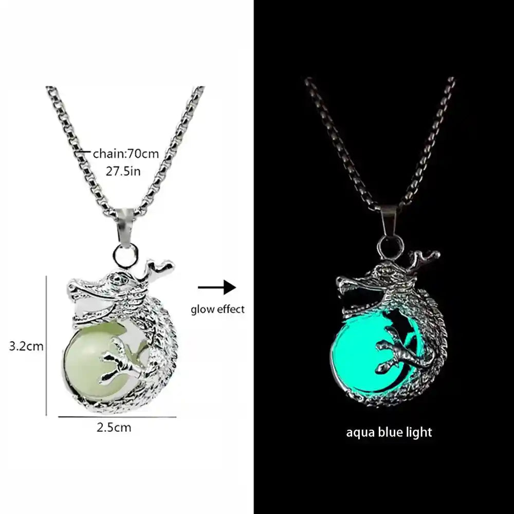 Luminous Alloy Dragon Pendant Glowing Necklace - Pedlar's Attic