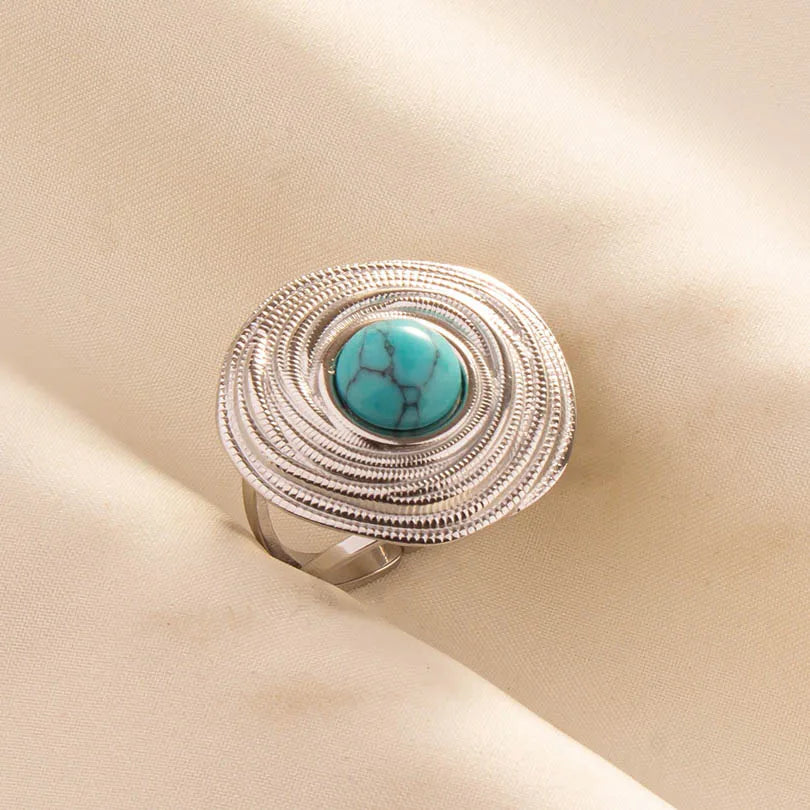 What the Stone Chose — Boho Turquoise Adjustable Ring - Pedlar's Attic