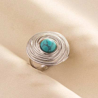What the Stone Chose — Boho Turquoise Adjustable Ring - Pedlar's Attic
