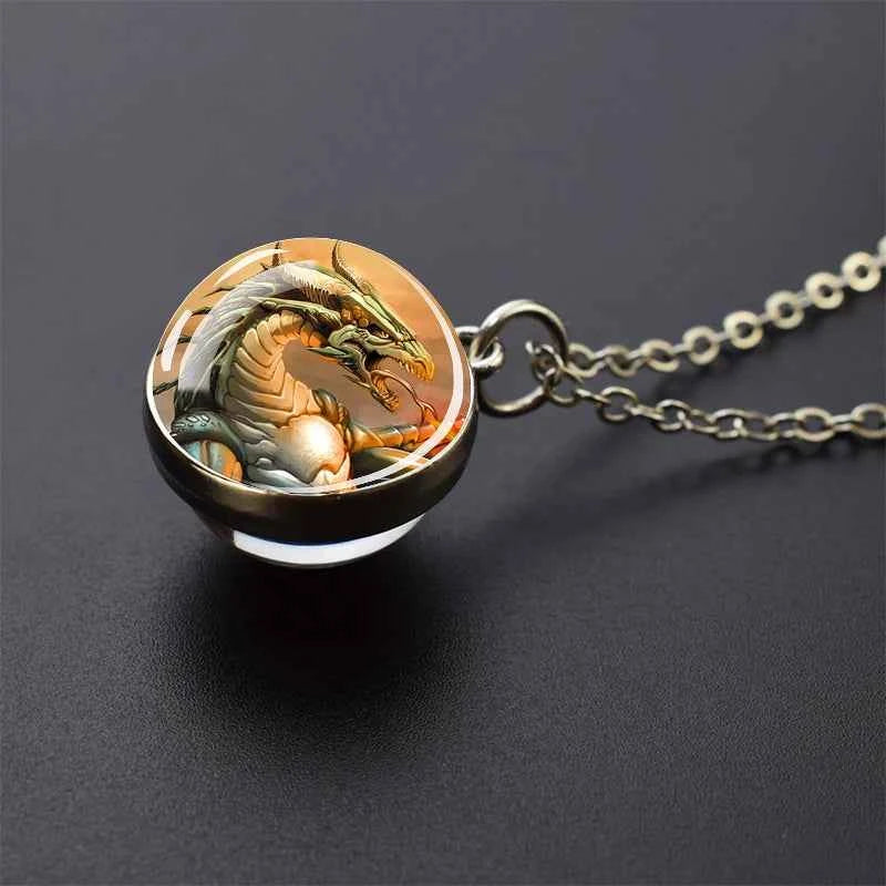 Dragon Glass Ball Pendant