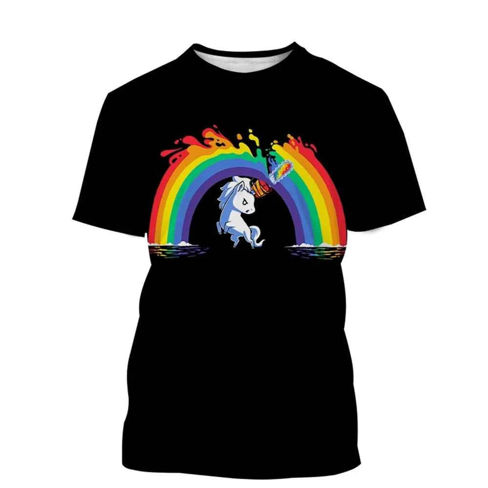 unicorn 3D painted art T-shirt