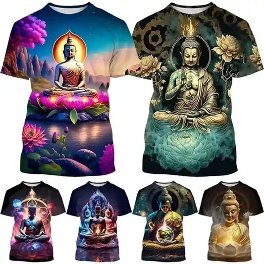Sacred Presence – Buddha & Spiritual Totem 3D Print Tee