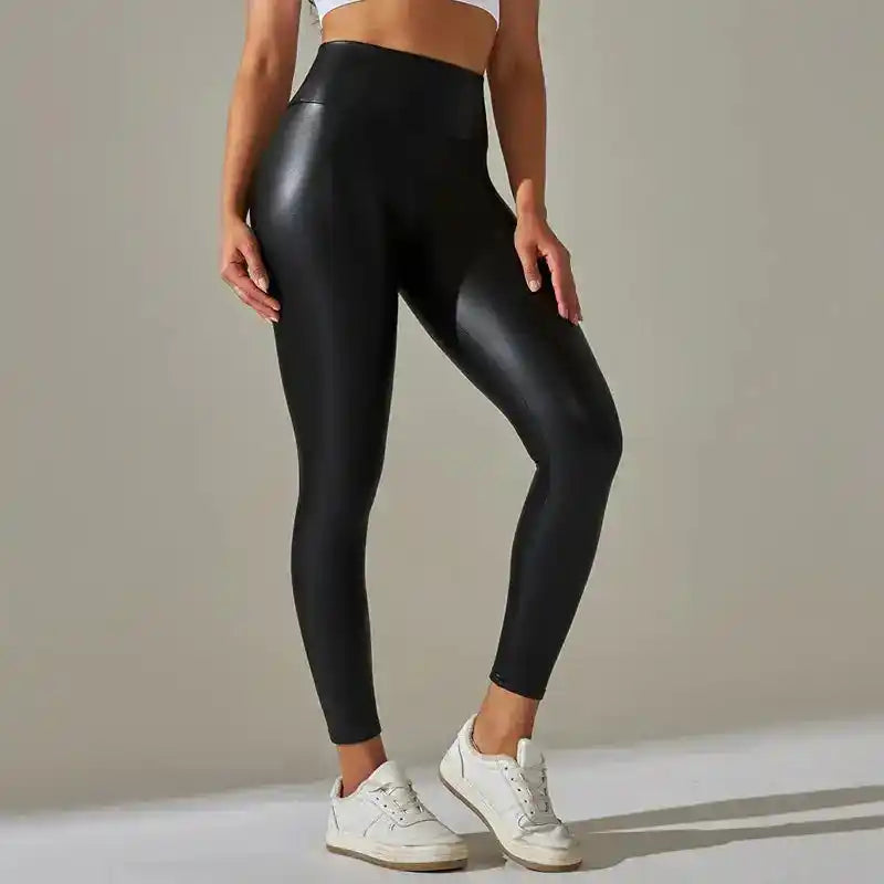Luna’s Edge – Faux Leather High-Waist Leggings