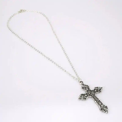 Vintage Gothic for Cross Pendant Long Chain Necklace - Pedlar's Attic