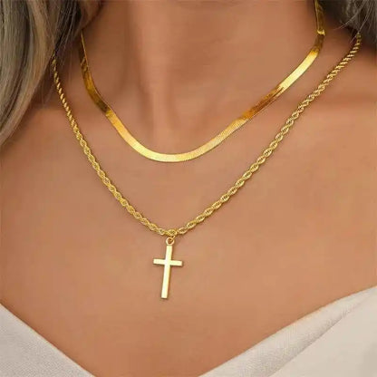 Elysian Cross Pendant Necklace - Minimalist Gold Charm for Men & Women, Perfect Gift for Every Occasion - Pedlar's Attic