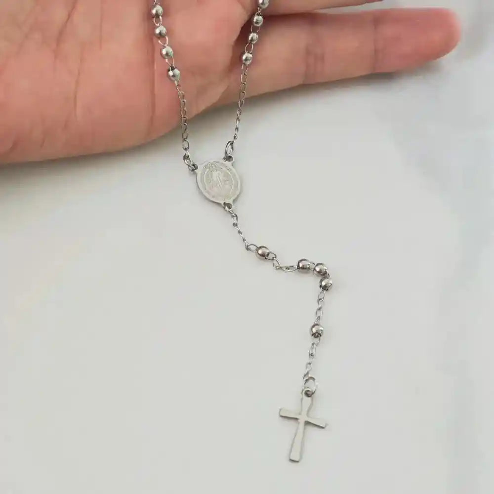 Rosary Necklace, Iron Bead Rosary Necklace - Pedlar's Attic