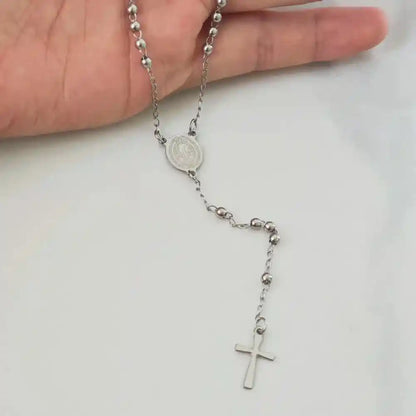 Rosary Necklace, Iron Bead Rosary Necklace - Pedlar's Attic