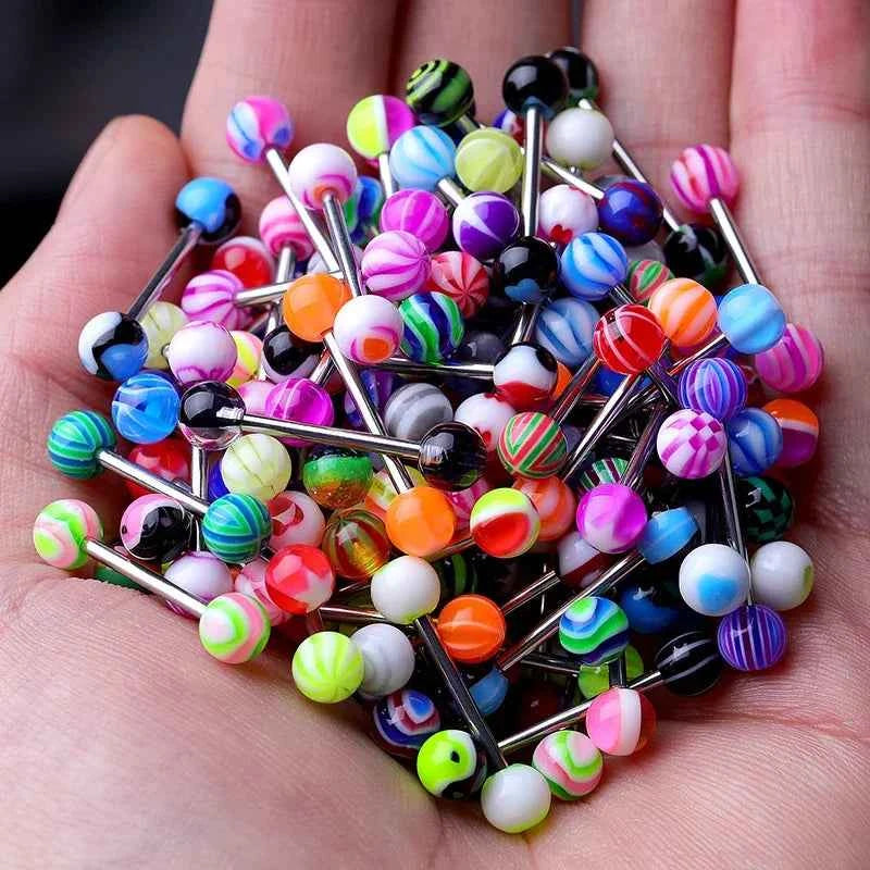 Fashion Mixed Color Acrylic Tongue Piercing for Women