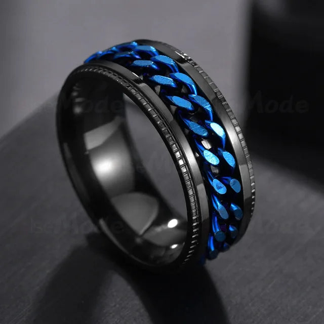 The Restless Link — Stainless Steel Chain Spinner Ring