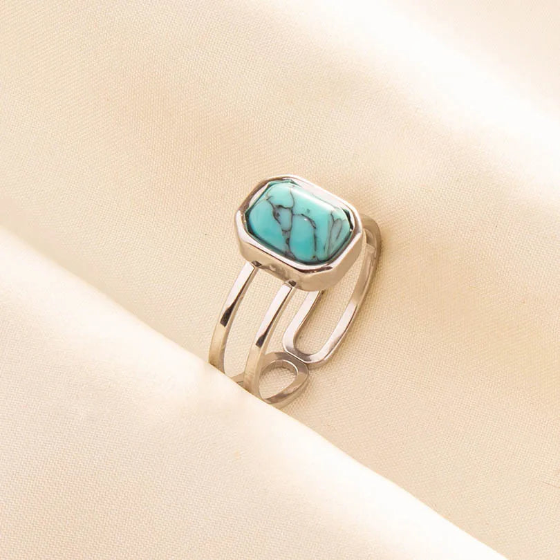 What the Stone Chose — Boho Turquoise Adjustable Ring - Pedlar's Attic