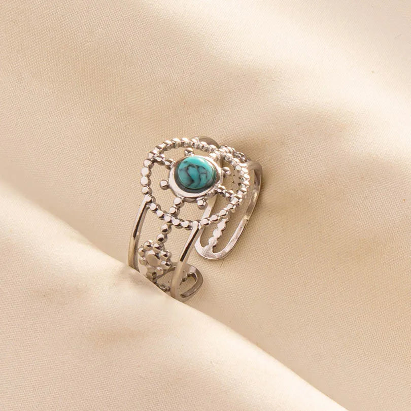 What the Stone Chose — Boho Turquoise Adjustable Ring - Pedlar's Attic