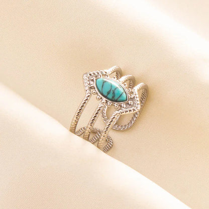 What the Stone Chose — Boho Turquoise Adjustable Ring - Pedlar's Attic