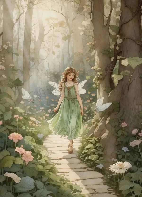 Fantasy Cute Fairy Illustration by Ida Rentou Surrealism Artwork Poster