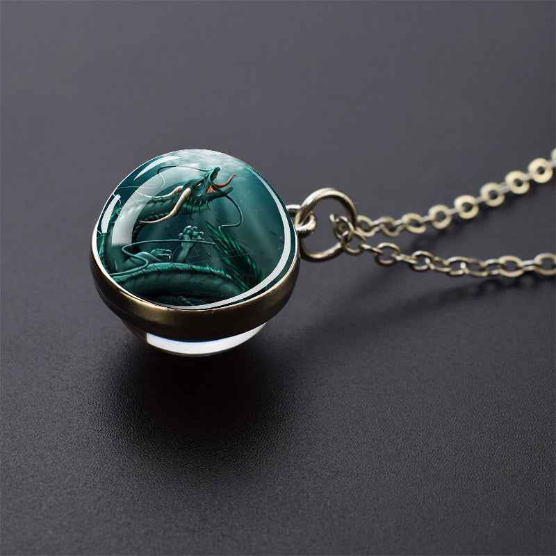 Dragon Glass Ball Pendant