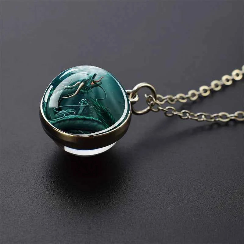 Dragon Glass Ball Pendant