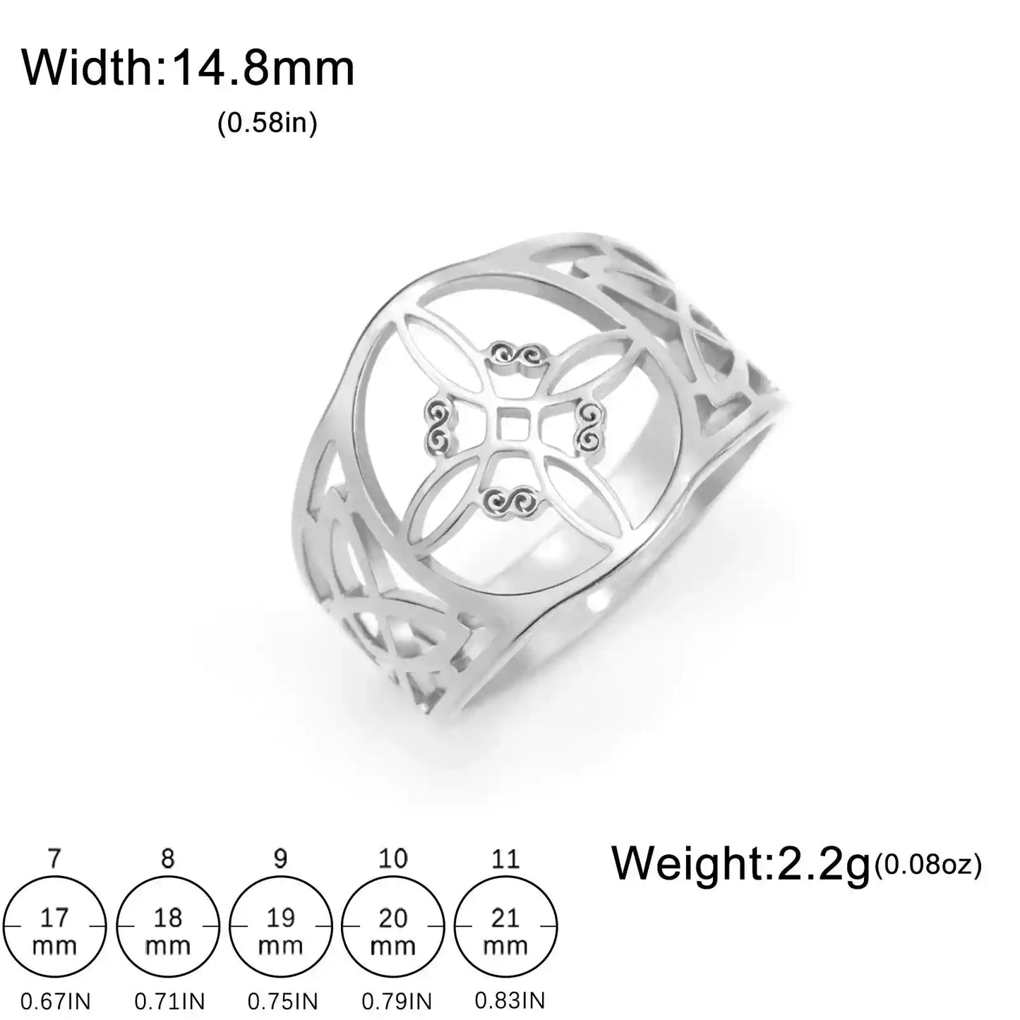 Witch Knot Rings for Women Men Stainless Steel Vintage Amulet Finger Ring - Pedlar's Attic