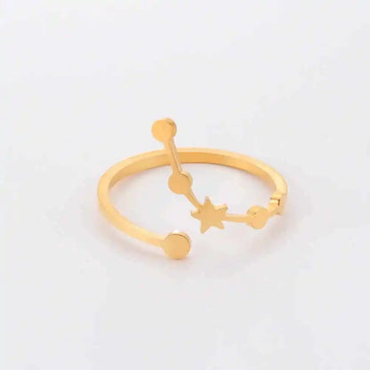 COOLTIME Zodiac Constellation Ring - Adjustable Stainless Steel Jewelry for Your Sign - Ideal Gift for Astrology Lovers - Pedlar's Attic