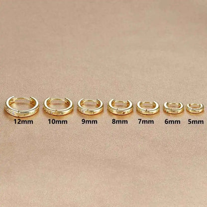 1Pair Stainless Steel Huggie Minimal Hoop Earrings Little Crystal Zirconia Thin Helix Tragus Cartilage Earrings Piercing Jewelry - Pedlar's Attic
