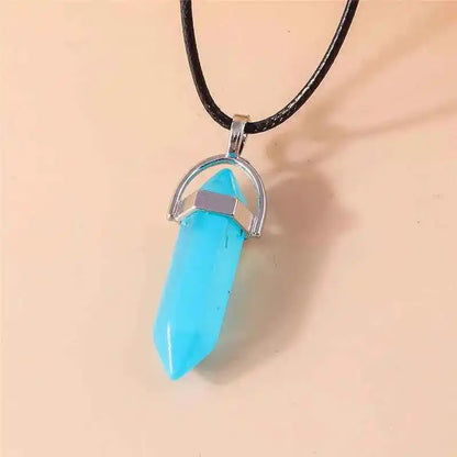 Natural Stone Quartz Lapis Opal Amethyst Pink Crystal necklace - Pedlar's Attic