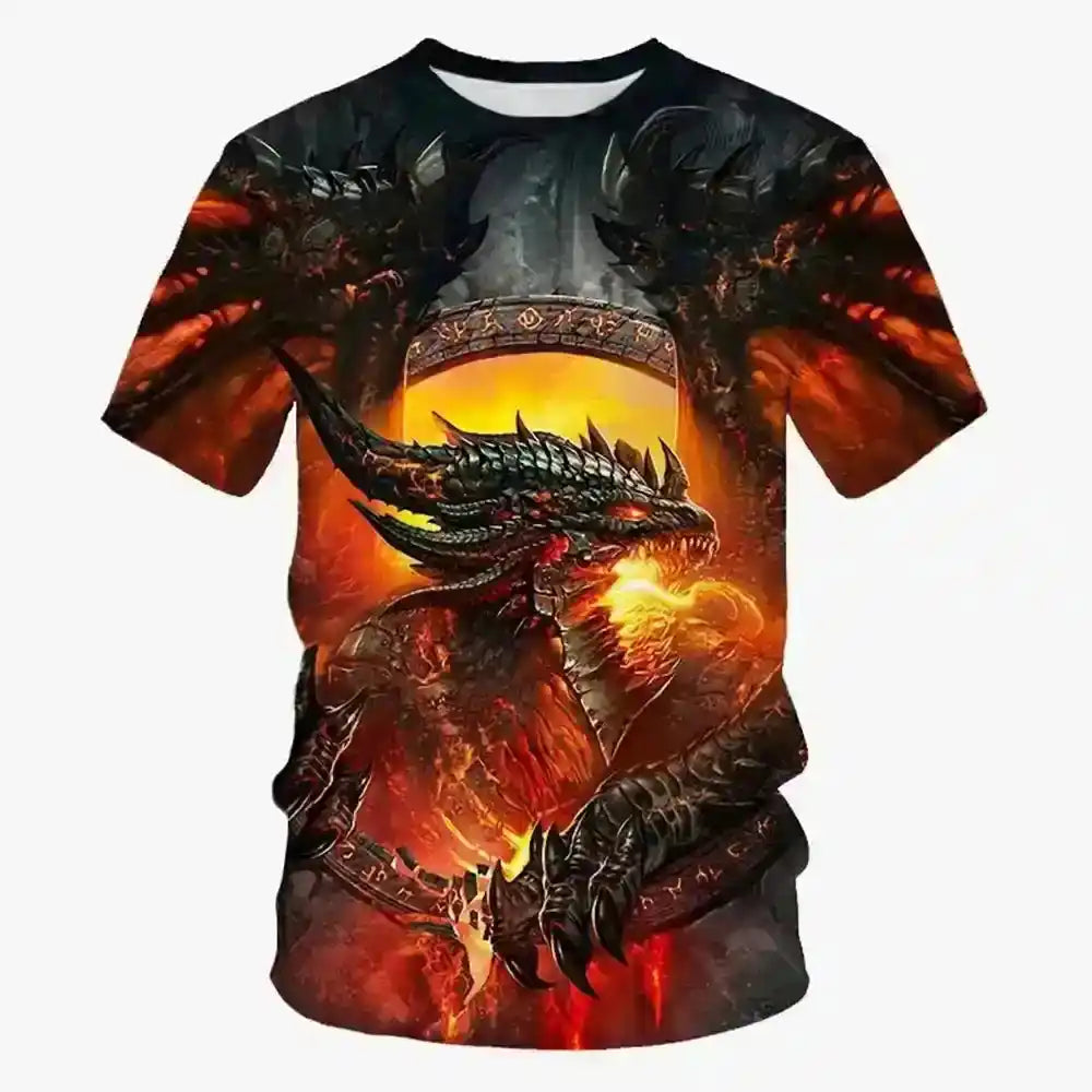 Midnight's Fire — 3D Dragon T-Shirt