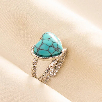 What the Stone Chose — Boho Turquoise Adjustable Ring - Pedlar's Attic