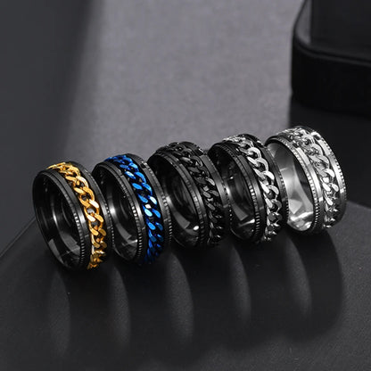 The Restless Link — Stainless Steel Chain Spinner Ring