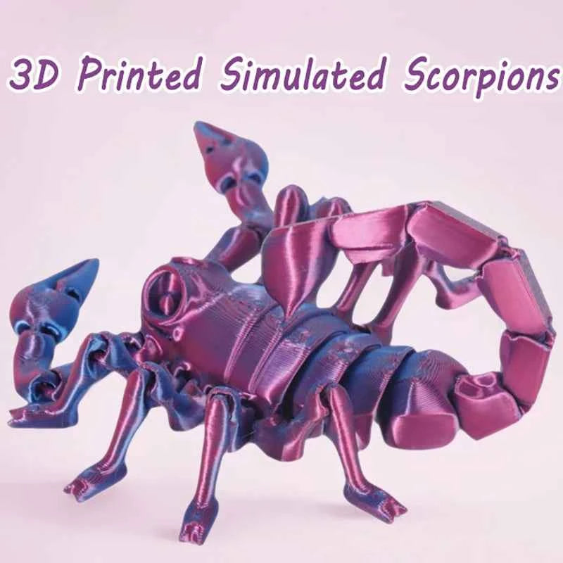 3D Printed Animals Toy Multi-joint Movable Dinosaur Snake Fidget Toy Adults Autism Stress Relief Toys Desktable Decor Kids Gift