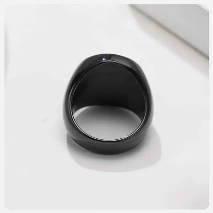 Vnox Seven Seals of Angels Rings for Men, Round Top Stamp Finger Band, Metatron Cube Stamp Ring, Chunky Punk Jewelry - Pedlar's Attic