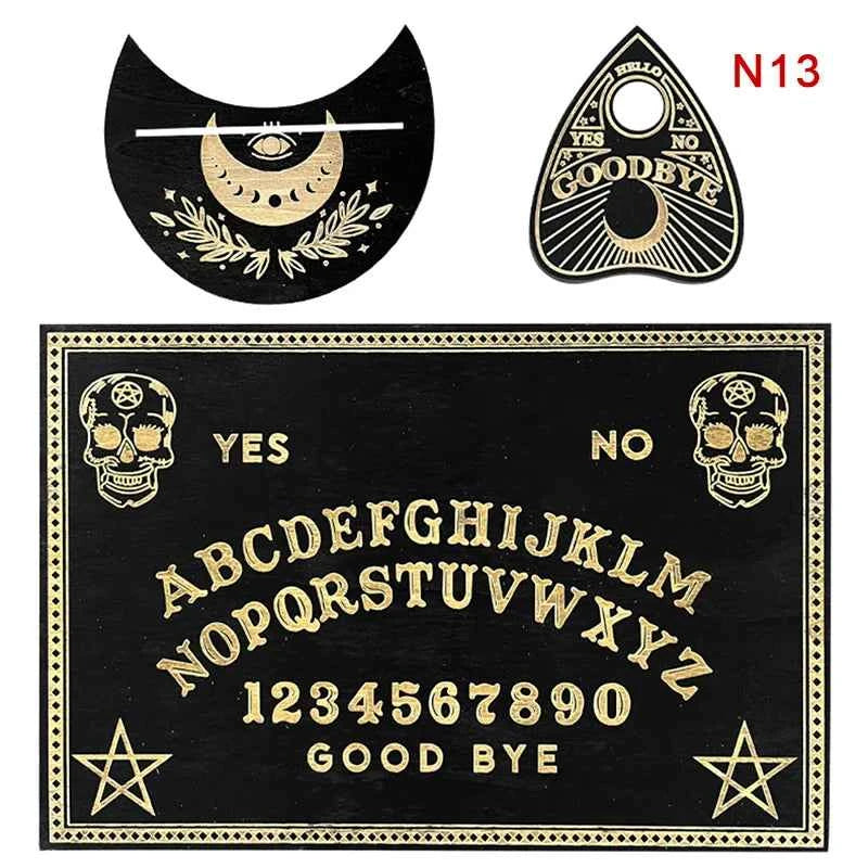 12inch Wooden Divination Pendulum Board Engraved Magic Board Ouija Board Metaphysical Message Witch's Pendulum Board Kit