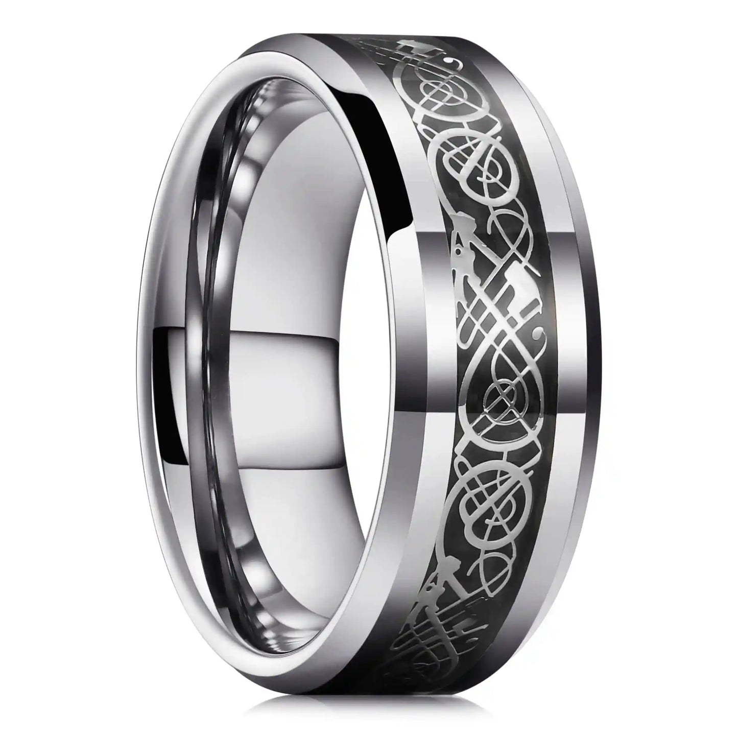 21 Colors 8mm Men's Stainless Steel Celtic Dragon Ring - Pedlar's Attic