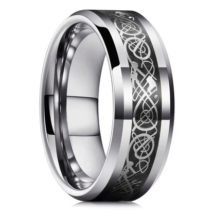 21 Colors 8mm Men's Stainless Steel Celtic Dragon Ring - Pedlar's Attic