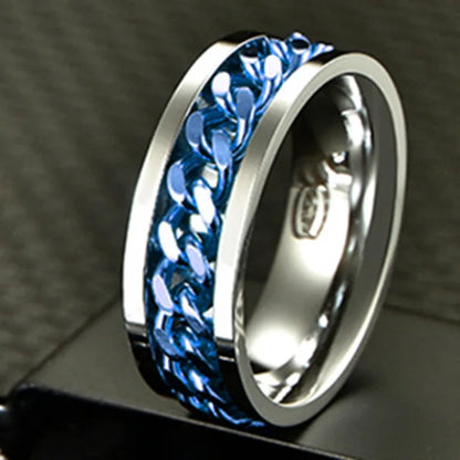 The Restless Link — Stainless Steel Chain Spinner Ring