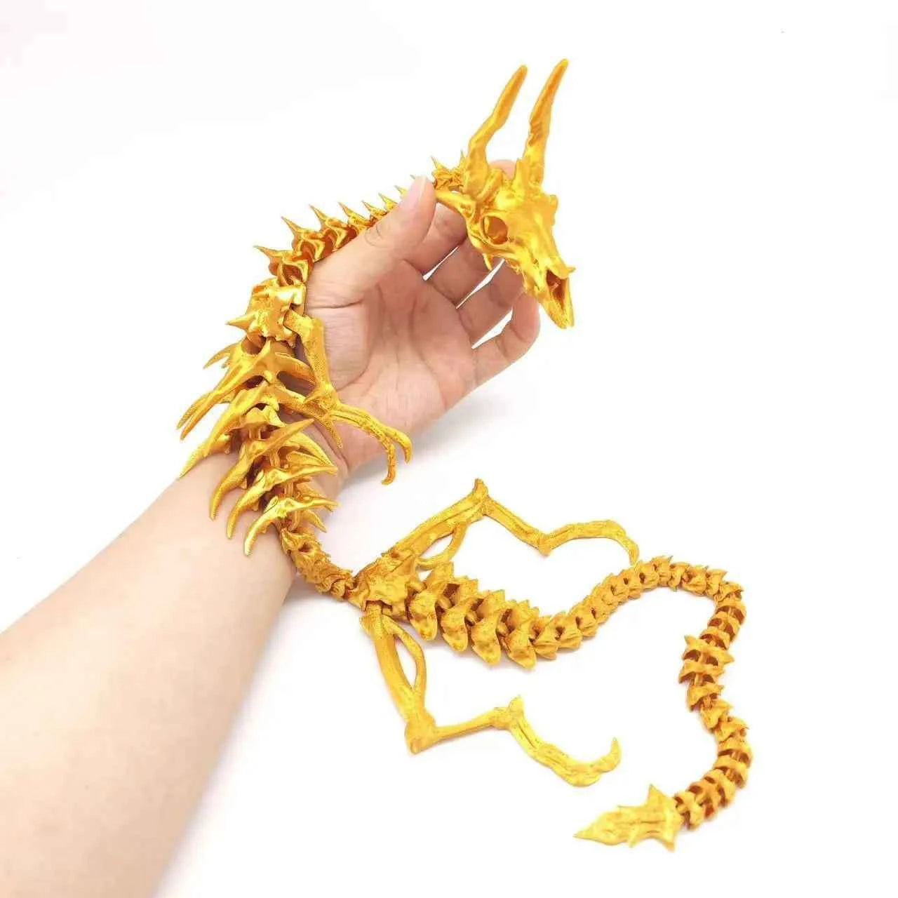 3D Printing Dragon Skeleton Model  Creative Joints Movable Desktop Craft Ornament Toys Home Decorations Gifts