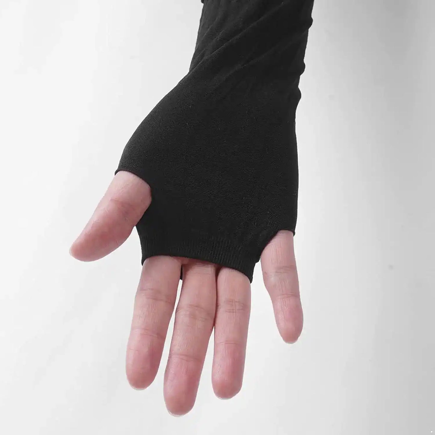 All the Way Up — Black Fingerless Elbow Gloves