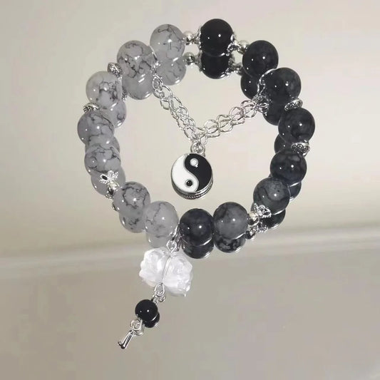 Dragon Mantra Beaded Bracelet Black Bracelet