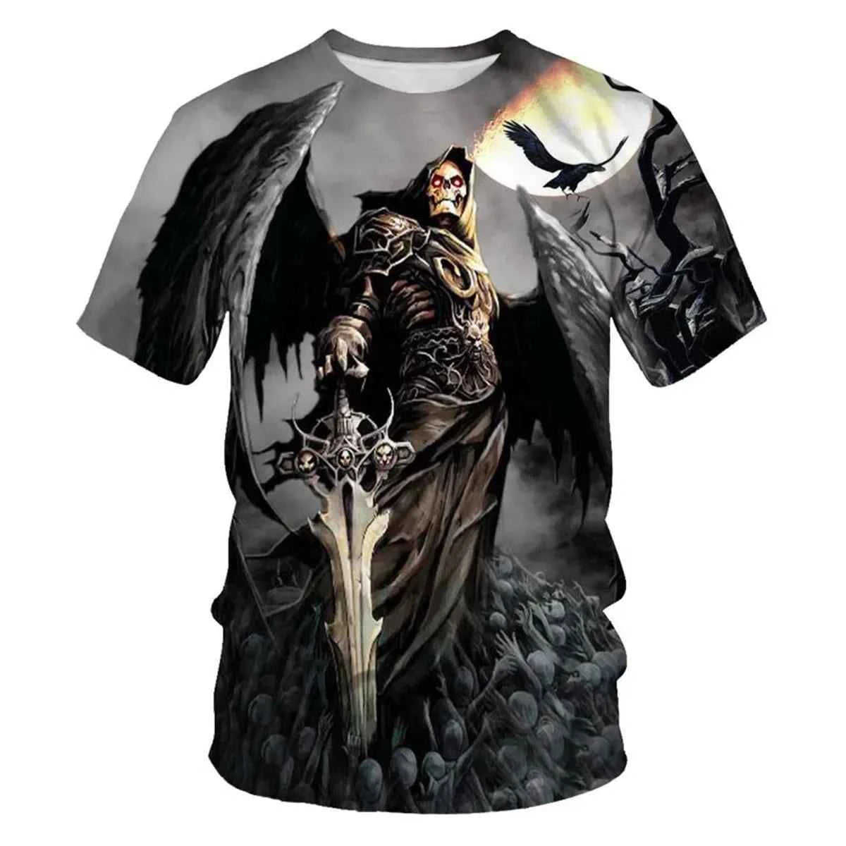 5 Styles Dark Street 3D T-shirt with Horror Skull Print