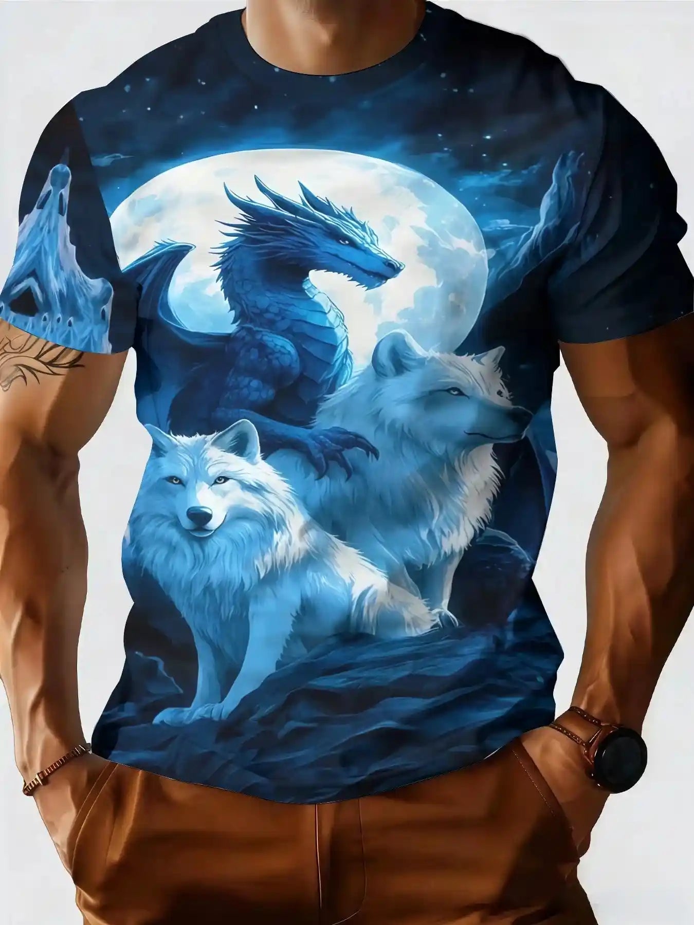 Midnight & the Wolf King 3D Graphic Tee