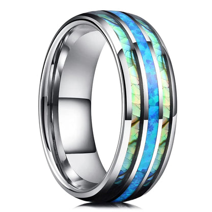 Stone Forge Ring — Agate & Stone Inlay Stainless Steel Band